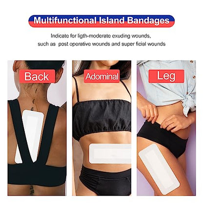 Niceful Bordered Gauze Island Dressing 4"x10", 25Pcs - size: 4"x10"(25 Pcs)