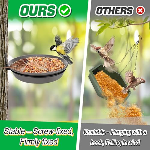 Alphatool Fence Bird Feeders Tray, 8.3" Dia., Grey - color: Gray, size: 1pcs