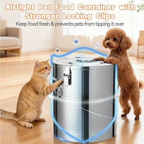UPSKYPET35lb Dog Food Storage Container, Airtight Stainless Steel - size: 35lb