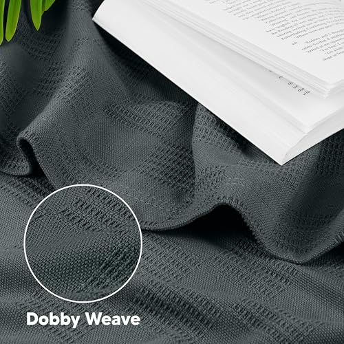 Utopia Bedding 100% Cotton Thermal Blanket Smoke Gray Full, 90x84 Inches - color: Smoke Gray, size: Full