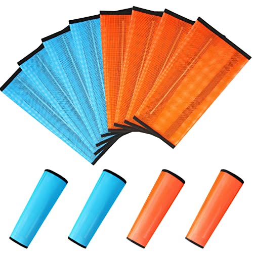 Jexine 8 Pcs Mesh Fly Boots for Horse - color: Orange, Blue