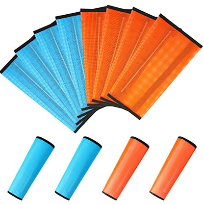 Jexine 8 Pcs Mesh Fly Boots for Horse - color: Orange, Blue