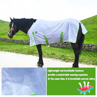 White Comfy Mesh Horse Fly Sheet, 80in - color: white, size: 80Inch-203cm