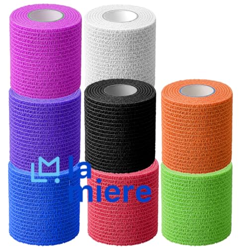 4" x 5 Yards Cohesive Wraps 8 Count Self Adherent Cohesive Bandages Mix Colors - color: Mix, size: 4inX5yd