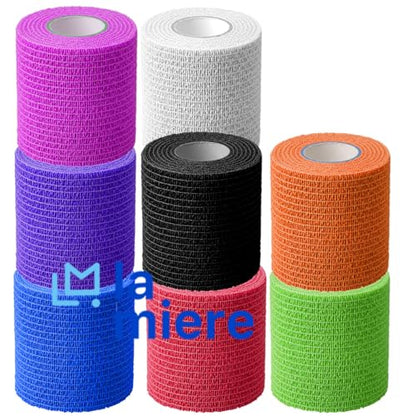 4" x 5 Yards Cohesive Wraps 8 Count Self Adherent Cohesive Bandages Mix Colors - color: Mix, size: 4inX5yd