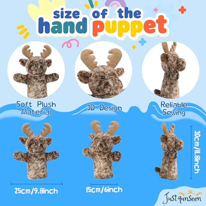 Hand Puppet Christmas for Toddlers Winter Forest Soft Plush Educational Story Time Interactive Learning Stuffed Animal Family Fun Reindeer Puppet - color: Deer