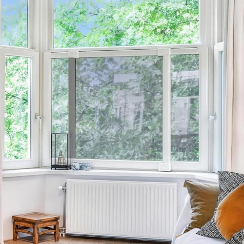4 Pack Expandable Window Screen, 2 Way Adjustable Sliding Window Screen, Horizontal (20" H x 28" - 53" W), Horizontal and Vertical Adjustable, Replacement Screen for Window, Window Screens Mesh - size: 20"H x 28"-53"W