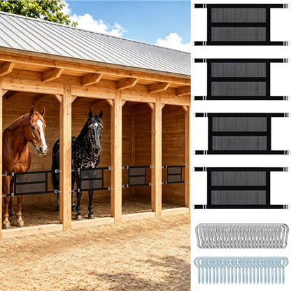 Zonon 4 Pack 29" x 20" Breathable Mesh Stall Guards for Horses