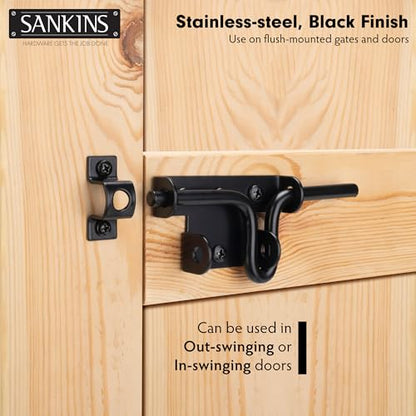 Slide Bolt Gate Latch Lock for Wooden Fence with Padlock Hole, 1pcs - size: Upgrade
