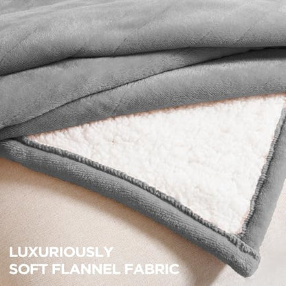 Templewet Heated Blanket Throw 50" x 60",Soft Electric Blanket,Gray | Timer Settings,Auto Off,Soft Sherpa Heated Throw Blanket,Machine Washable,Fast Heating for Sofa Bed Office Use,Gifts for Mom - color: Dark Gray