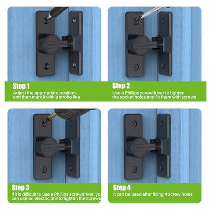 Barn Door Lock Hardware, 90 Degree Flip Latch Privacy Lock,Matte Black 2PC | Heavy Duty Zinc Alloy Sliding Barn Door Latch for Bathroom, Bedroom, Closet, Garage, Shed and Gate - color: Matte Black-2PCS