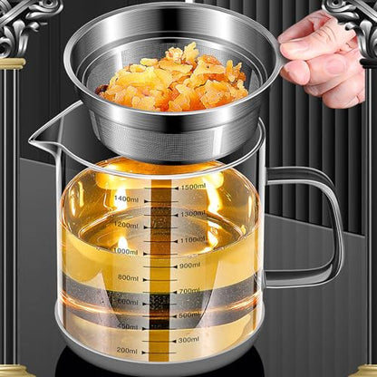 Yogurt Strainer Glass,Nut Milk & Juice Strainer for Juicing,1500ML