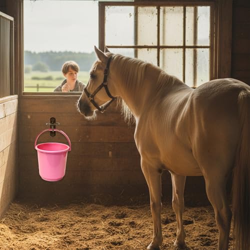MAQUITA 10 Pack Bucket Hooks, Heavy Duty Iron Equestrian Hangers, Multi-Functional Water Bucket Hook for Hanging Horse Supplies, Feeding, Tying Horse