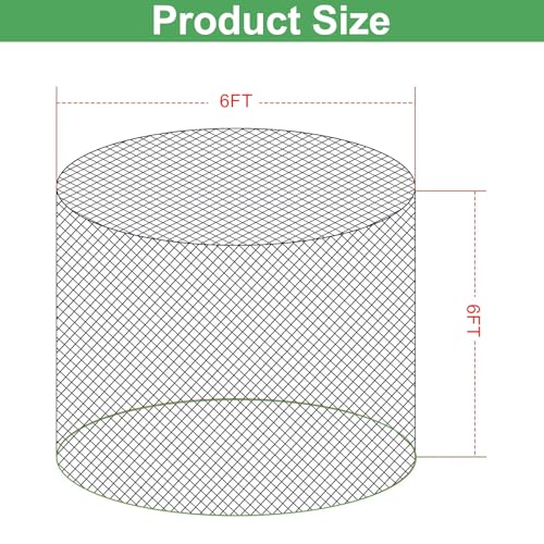 6x6 ft Bale Hay Net for Horses Round/Square, 1.7 inch Hole Knotless Livestock Slow Feeder Hay Storage Net for Horses, Cattle, Sheep in Farms (Round) - style: Round