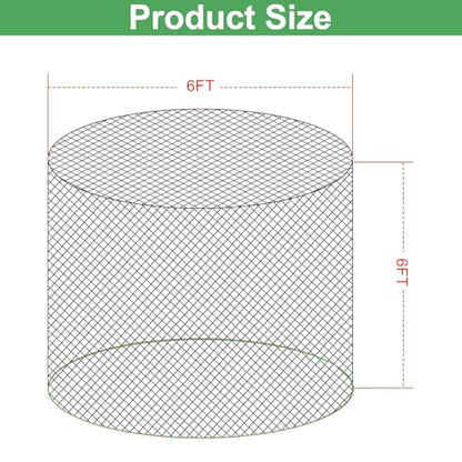 6x6 ft Bale Hay Net for Horses Round/Square, 1.7 inch Hole Knotless Livestock Slow Feeder Hay Storage Net for Horses, Cattle, Sheep in Farms (Round) - style: Round