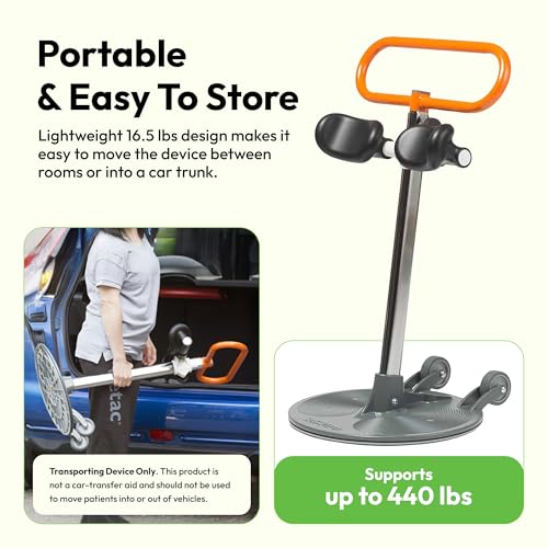Etac Turner PRO Patient Transfer Aid, Standing Pivot Sit to Stand | Assisted Standing, Pivot Disc, Stand Assist Aid for Elderly, Caregiver Transfer Device, 440 lbs Capacity