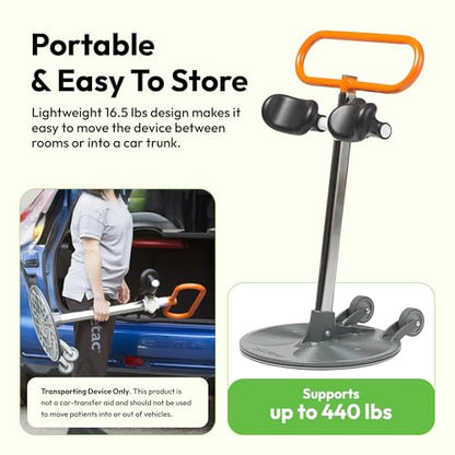 Etac Turner PRO Patient Transfer Aid, Standing Pivot Sit to Stand | Assisted Standing, Pivot Disc, Stand Assist Aid for Elderly, Caregiver Transfer Device, 440 lbs Capacity