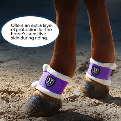 Harrison Howard Essential Premium Horse Pastern Wraps with Berber Fleece Lining Sold in Pairs Purple - color: Purple