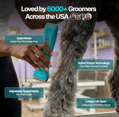 Falcon 2 Speed Cordless Dog Clippers - Professional Grooming, Teal - color: Falcon Teal