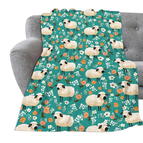 Cute Sheep Throw Blanket Sheep Gifts for Boys Girls 80"x60" - color: Sheep, size: 80" x 60"