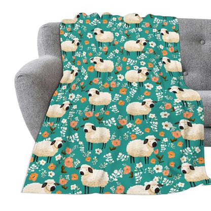Cute Sheep Throw Blanket Sheep Gifts for Boys Girls 80"x60" - color: Sheep, size: 80" x 60"