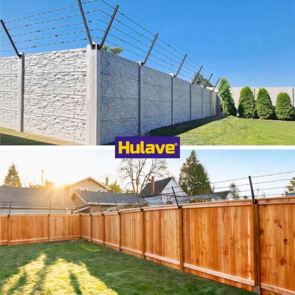Hulave 8-Pack Angle 25° Fence Post Extender High 32" Fence Barbed Wire Extend Arm for Outdoor Fences to Increase Height for Privacy,Security Prevent Animals from Jumping and Breaking in (Matte Black) - size: 32in-25°Angles