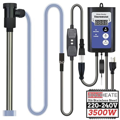 Immersion Water Heater 3500W 240V Portable Bathtub & Pool Submersible Electric Water Heater with Leakage Protection & Thermosta for Hot Tub, Above-Ground Pool, Baptistry & Inflatable Pool