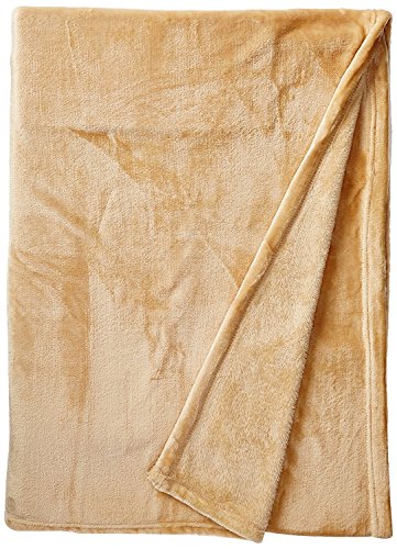 Elegant Comfort Micro-Fleece Ultra Plush Luxury Solid Blanket, Full/Queen, Gold - color: Gold, size: Full/Queen