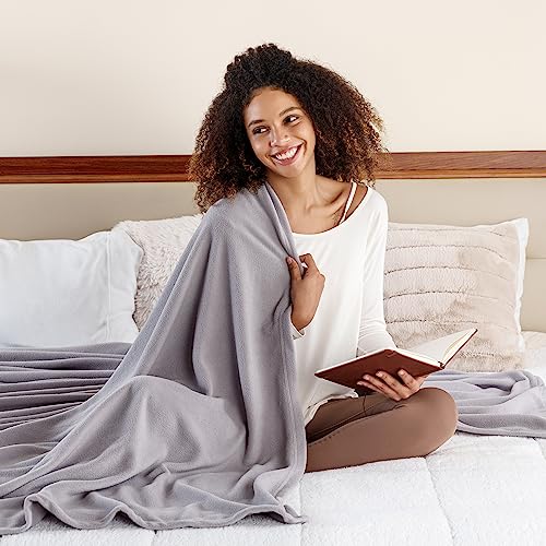 Berkshire Blanket Microfleece King Size Bed Blanket Chateau Gray,Lightweight Soft Breathable Plush Micro Fleece Blanket for Bed Couch Sofa,90x108 Inches - color: Chateau Gray, size: King/Cal King