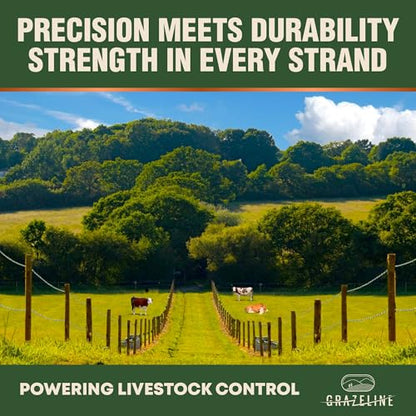 Electric Fence Polywire 9-Strands 1/8” 1000ft - Hot Wire 0.3 Ohm Resistance - size: 1000 ft