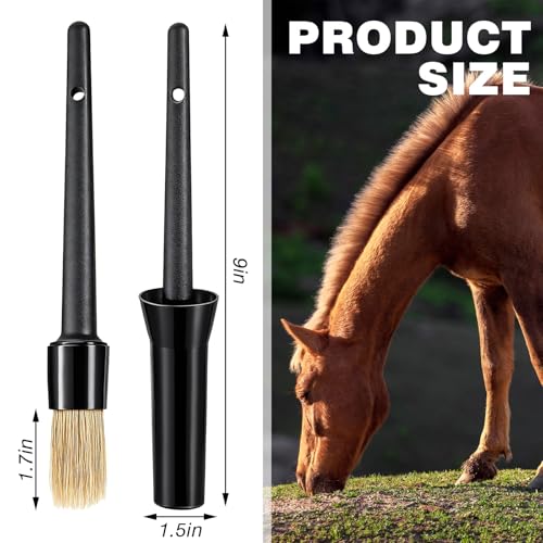 2 Set Hoof Oil Brush for Horses with Cap Black for Horse Soft Gentle Hoof Care Applicator to Restore Dry and Fragile Hooves Moisturizer Horse Face Cleaning Brush