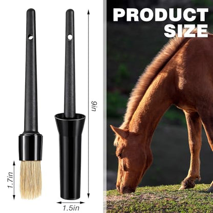 2 Set Hoof Oil Brush for Horses with Cap Black for Horse Soft Gentle Hoof Care Applicator to Restore Dry and Fragile Hooves Moisturizer Horse Face Cleaning Brush