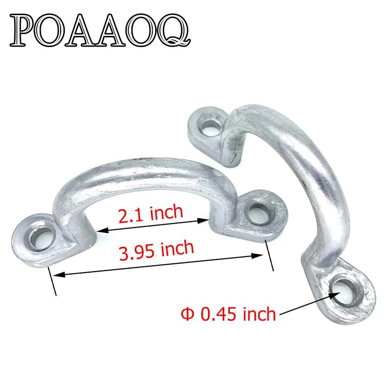 2in Bolt-On Trailer Tie Loop Ring Replacement 4Pcs | Aluminum Tie Down Ring, 2in ID, Bolt-On Lashing Rope Loop, for Horse Trailer, 4Pcs