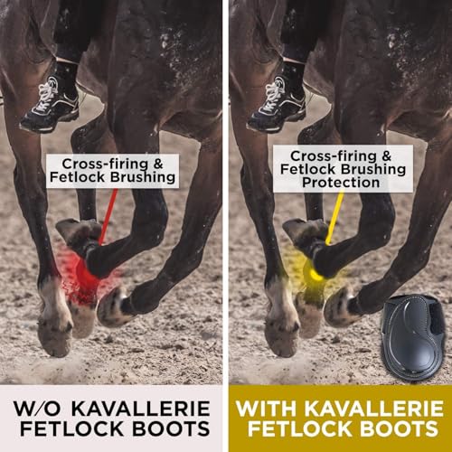 Kavallerie PRO-K Soft No Turn Bell Boots Ultimate Hoof Protection, with Anti-Spin Fastening System, Durable & Prevents Overreaching - color: Black, style: Fetlock Boots (Classic)
