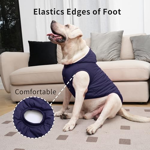 Vecomfy Warm Dog Coats with Hoodie,Winter Dog Jackets for Small Dogs - color: Blue, size: Medium