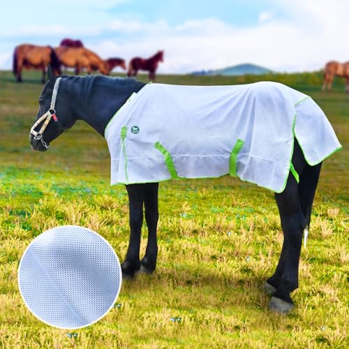 Horse Fly Sheet-Soft Mesh Summer Protection-White-66inch - color: white, size: 66in