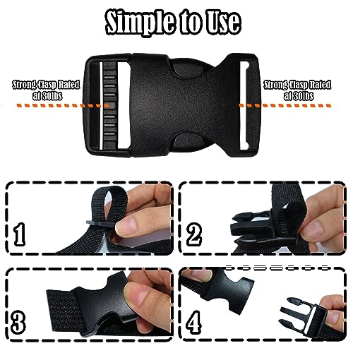 1 Inch Buckles Kit, 6 Buckles for Backpack Fanny Pack Belt Dog Collars. - color: 1 Inch Buckles