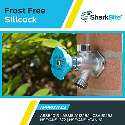 SharkBite 4 Inch Frost Free Sillcock, 1/2 x 3/4 Inch MHT, Push to Connect Brass Plumbing Fitting, PEX Pipe, Copper, CPVC, PE-RT, HDPE, 25743LF - size: 4 in.