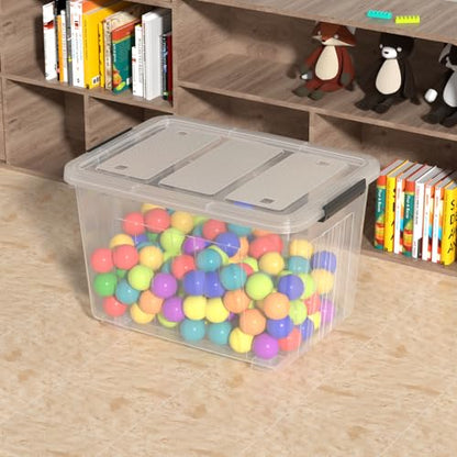 Large Plastic Storage Box with Lid, 70 Quart, 4 Packs - size: 70 Quart