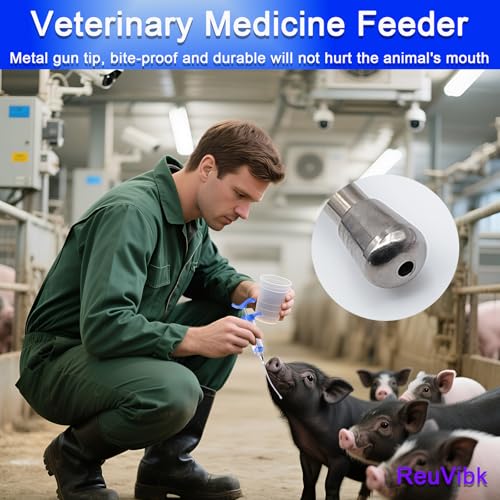 2Pcs 20ml Goat Drench Syringe, Adjustable Reusable Drench Gun - size: 20ML