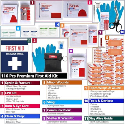 Compact First Aid Kit for Emergency - Basic Emergency Kit for Dorm,Hiking, Backpacking, Camping, Traveling, and Cycling -Small First Aid Kits - size: Small Kit