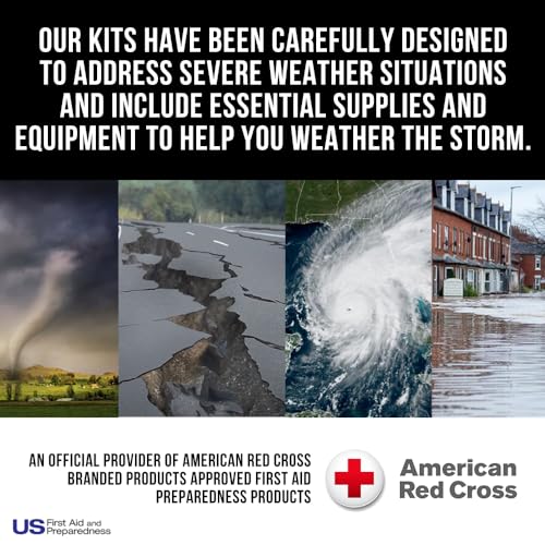 American Red Cross Officially Licensed Product, Large Deluxe Auto First Aid Kit with Soft Case, Emergency Supplies to Clean & Treat Minor Injuries, Keep Hydrated & Warm