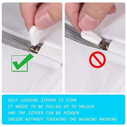 SUERIV Laundry Mesh Bag-Heavy Duty Fine Mesh Wash Bag for Washing Machine-Supper Zipper Net Laundry Bag for Travel,Lingerie,Sweater,Garment,Undergarment （1M+2L）