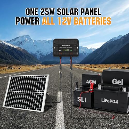 ECO-WORTHY 25W 12V Solar Panel Battery Charger Trickle Maintainer Kit - size: 25W Kit