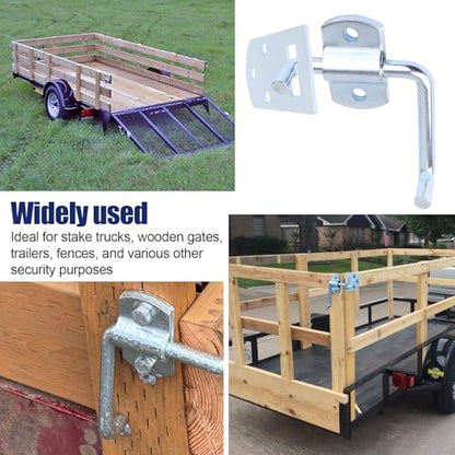 Corner Gate Latch Bracket Set fit Utility Trailer, Wood Security Rack Stake - size: 4.4 inches