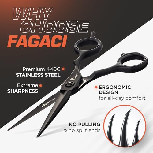 Fagaci Hair Cutting Scissors Professional 5” Superior Precision Hair Shears