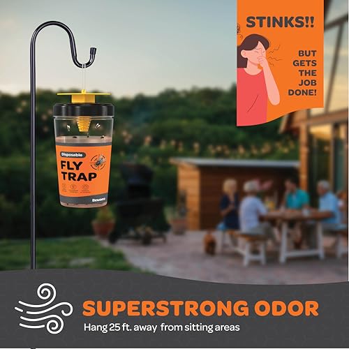 Outdoor Fly Trap Refills [Set of 4] Dissolvable Non-Toxic Bait - Fly Repellent for Outdoor Use Only - Controls Flies for Patios, Barns, Ranches Etc. - style: 4PK (Refills only)