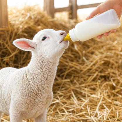 KTXM-Lamb Goat Bottle Nipples, 6-Pack Silicone Feeding Nipples, Pre-Cut X Opening, Replacement Livestock Nursing Teats for Baby Lambs, Goat Kids and Piglets（Bottle not Included）