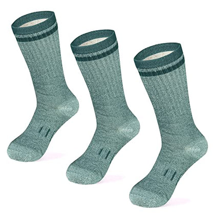 MERIWOOL Merino Wool Hiking Socks for Men and Women – 3 Pairs Midweight Cushioned – Warm n Breathable - color: Green, size: Small-Medium