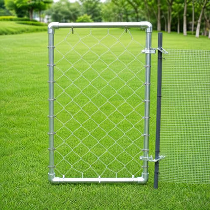 2-Pack T-Post Gate Hinge Kit, Heavy Duty 1-3/8" U-Bolt Clamps, Chain Link Fence Gate Hinge for Metal Posts & Chain Link Gates – Farm & Backyard Use